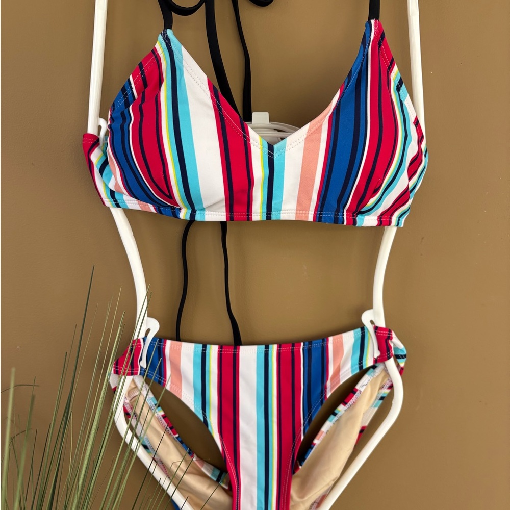 Striped Multicolor Bikini Set